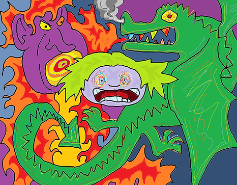 child having nightmare of dragons