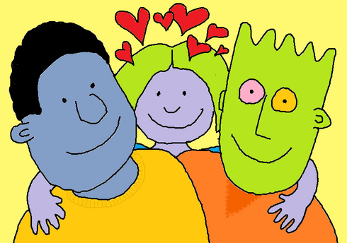 adopted child loving her 2 dads