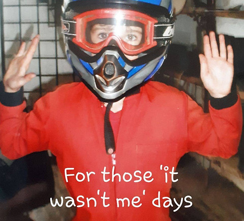 child wearing crash helmet